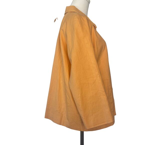 NWT Coldwater Creek Womens Linen Blazer Jacket Careerwear  Tangerine Size XL - Picture 5 of 8
